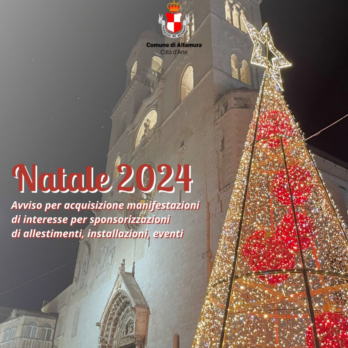 Avviso per acquisizione manifestazioni di interesse per sponsorizzazioni di allestimenti, installazioni, eventi per festivita' Natale 2024